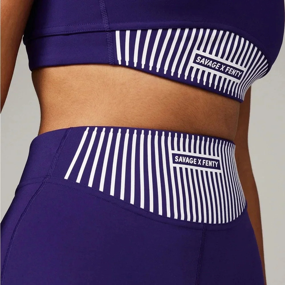 Savage X Fenty Xccentuate High-Waist Leggings Size‎ S - That’s Deep Purple - NWT - Picture 4 of 13